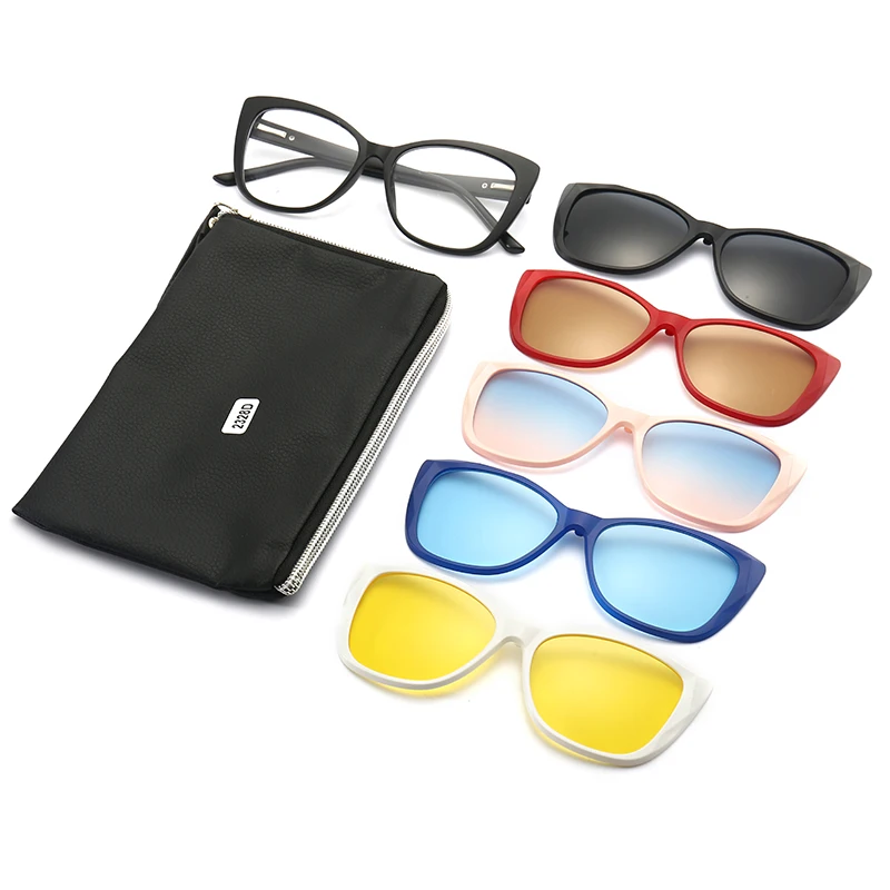 

DL Glasses New design TR90 frame cat eye Magnetic eyewear Clip-on polarized sun glasses women men Night Driving Sunglasses 2022