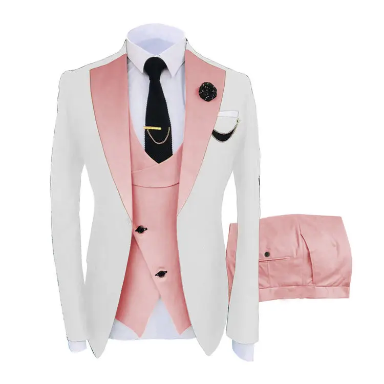 

New Design Mens Business Suits For Men Blazer Vest Pants Set Men's Groom Tuxedos Wedding Suit 3 Pieces