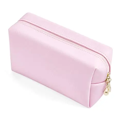 

hot pink pu leather zipper pouch travel makeup bag for professional, Custom color