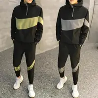 

Fashion Men's Hoodie Tracksuit Patchwork Long Sleeve Casual Two-piece Set