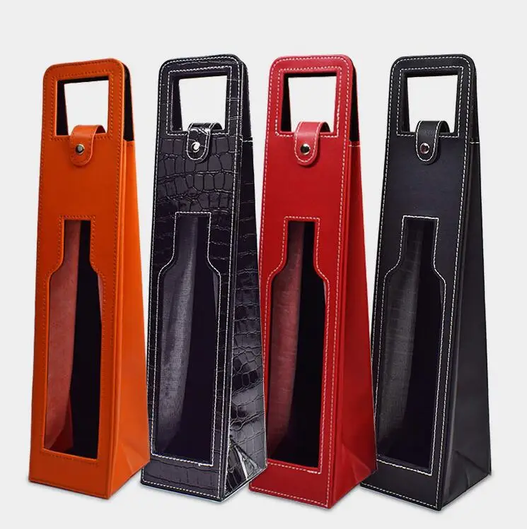 

2021 New Red Wine Tote Bag Gift Box Packaging With Custom Printed Logo, Red,orange,black,brown