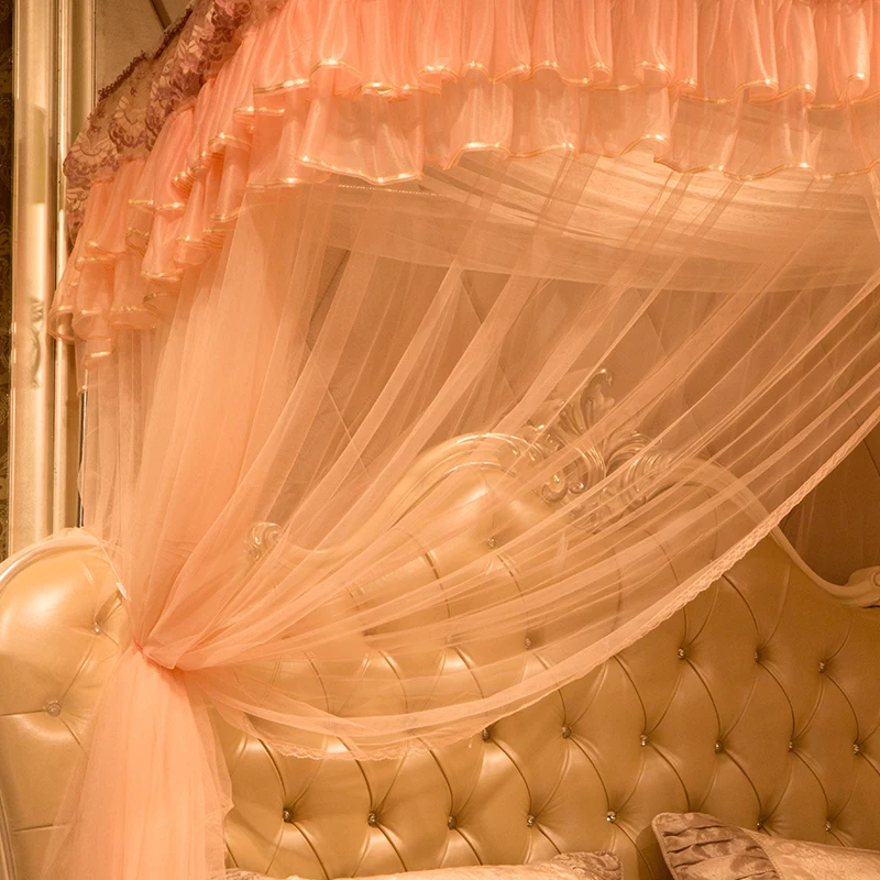 Factory Custom King Queen Full Size Square U Shape Guide Rail Bed Sleeping Mosquito Net