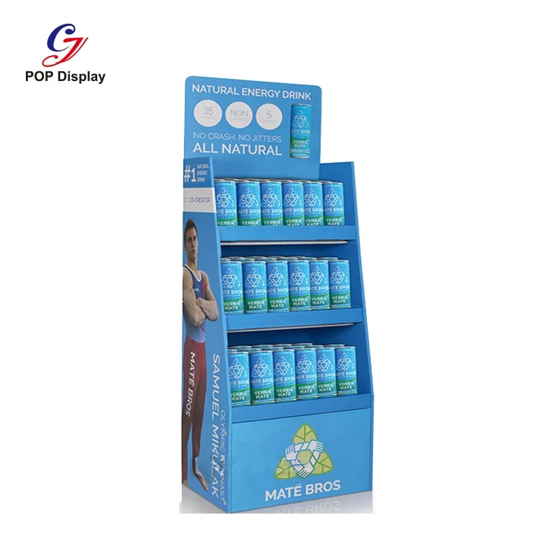 Custom Retail Cardboard Display Unit For Energy Drinks, Beer And Cans Cardboard Paper Display Unit For Health Products