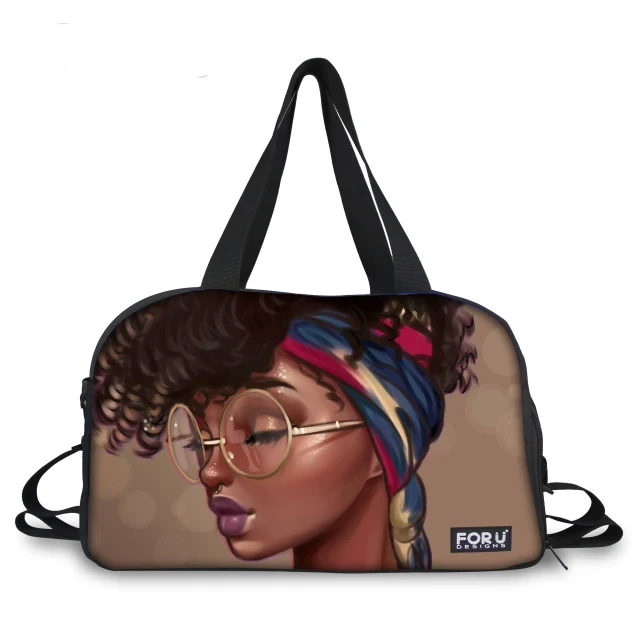 

Portable Travel Bags Women Black Art African Girls Printing Trip Ladies Gym Bag Totes Females Duffel Bags Lightweight Polyester, Customized