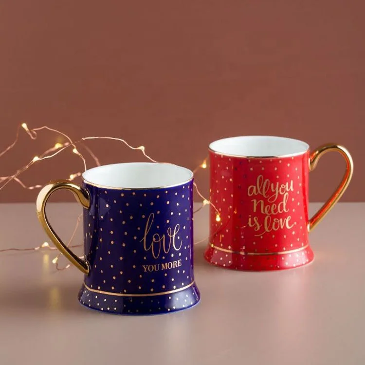 

Multi color gold handle mug wedding rig mug porcelian coffee mug, As the picture