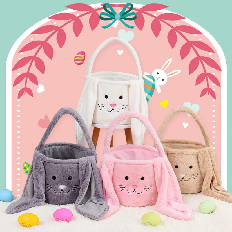 

2023 Multiple Design Bunny Ear Easter Basket Bags for Easter