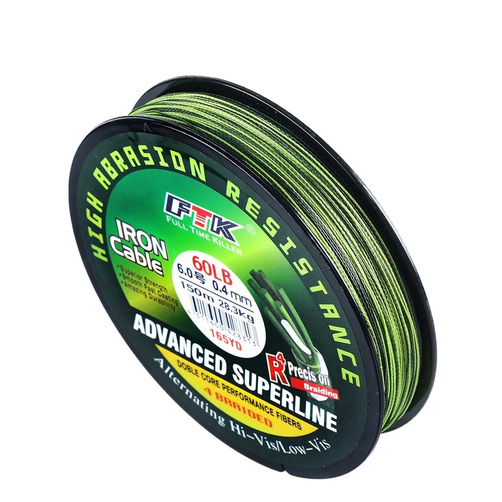 

FTK Ready Ship Fast Customized Packaged 4 Strands Multifilament Fishing Wire PE 4X Braided Fishing Line