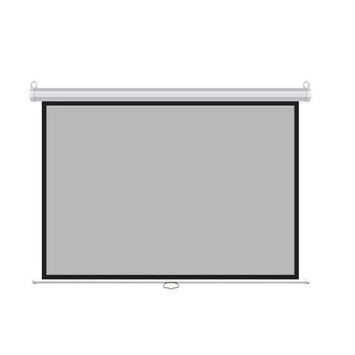 

2021 High Quality Wall Projection Screen White  Manual Pull Down Projector Screen