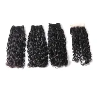 

Natural Color Double Drawn Chopsticks Curls / Pixie Curl / Pissy Curls Peruvian 100% Human Hair Funmi Human Hair for Blackwomen