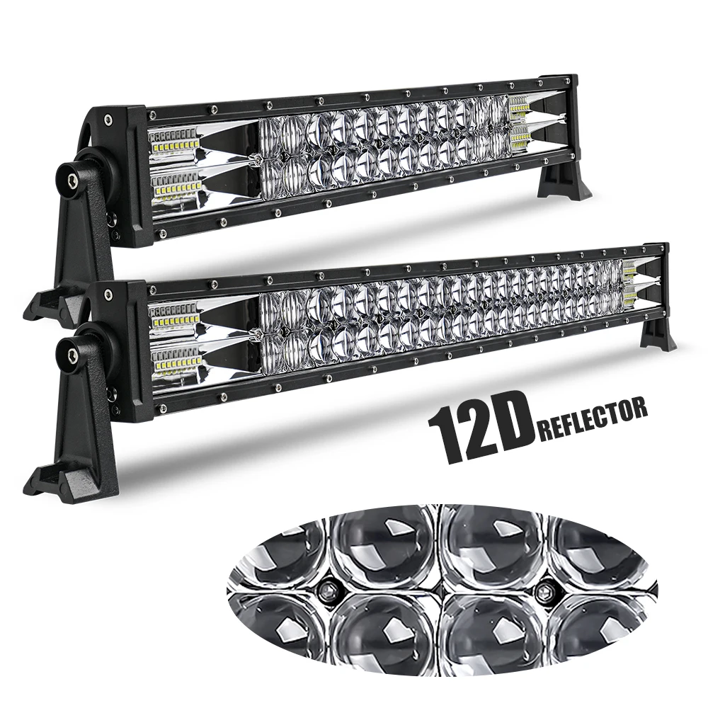 

2021 New Brightest Dual Row Wholesale Combo Beam 12V 12D Reflector 22 32 42 50 Inch Top Roof Led Light Bar For Truck offroad