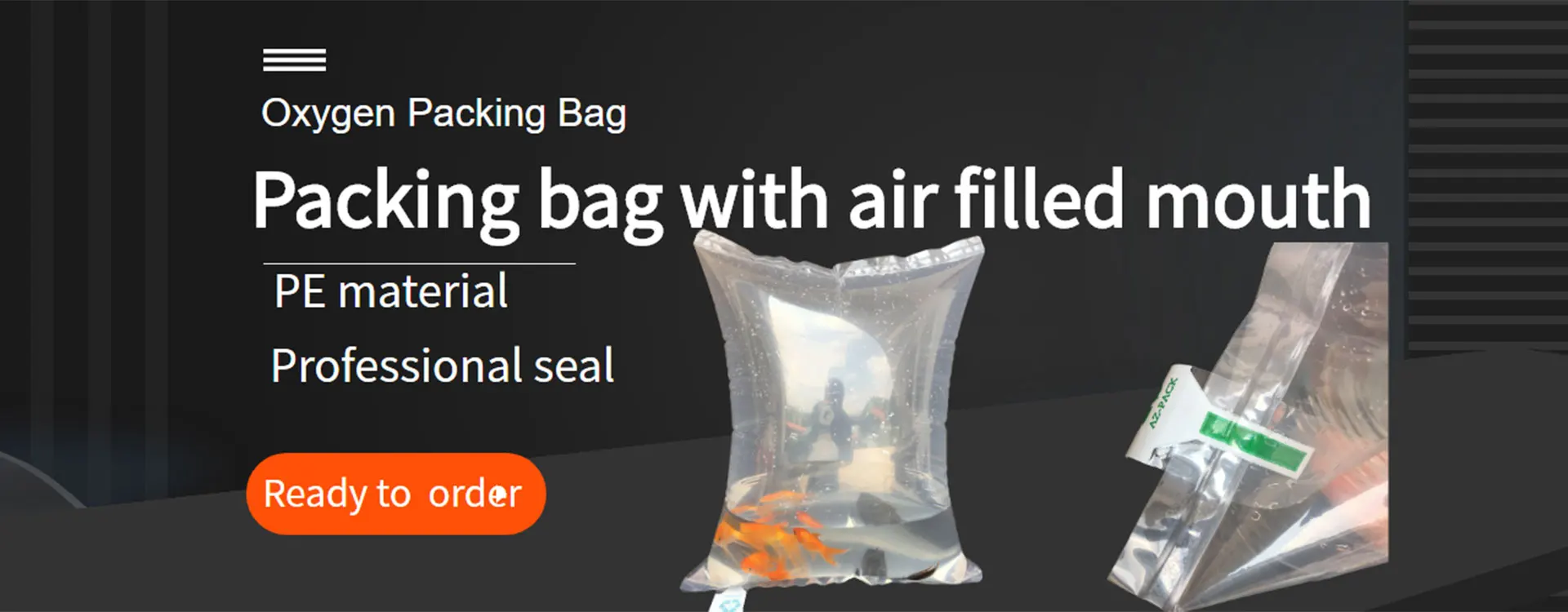 工厂直销活鱼袋乌贼金鱼运输充氧袋与充气端口 Buy 运输氧气瓶 活鱼袋 金鱼袋product On Alibaba Com