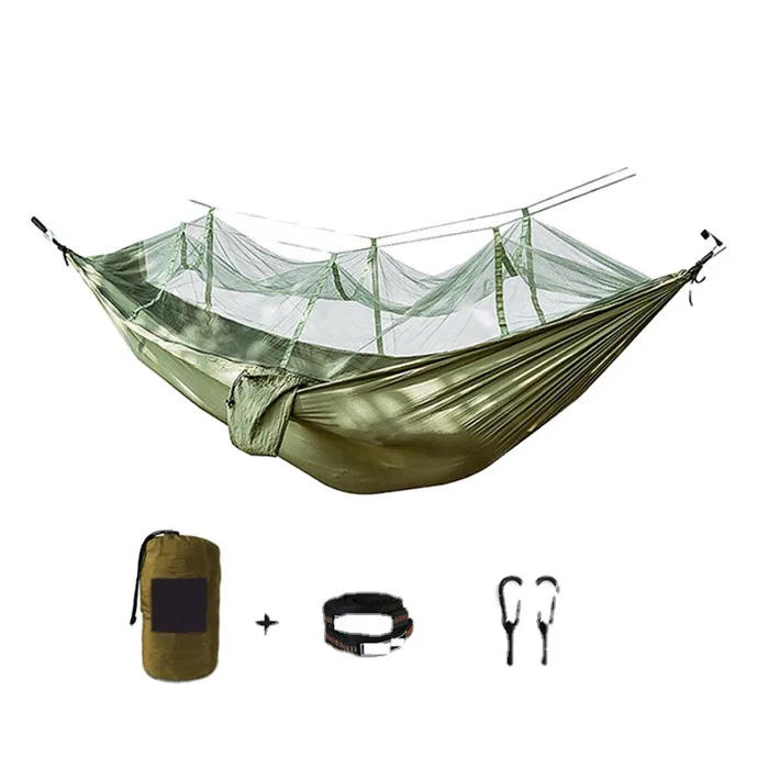 

Wholesale Ultralight Portable Folding Outdoor Nylon Camping Hammock with Mosquito Net