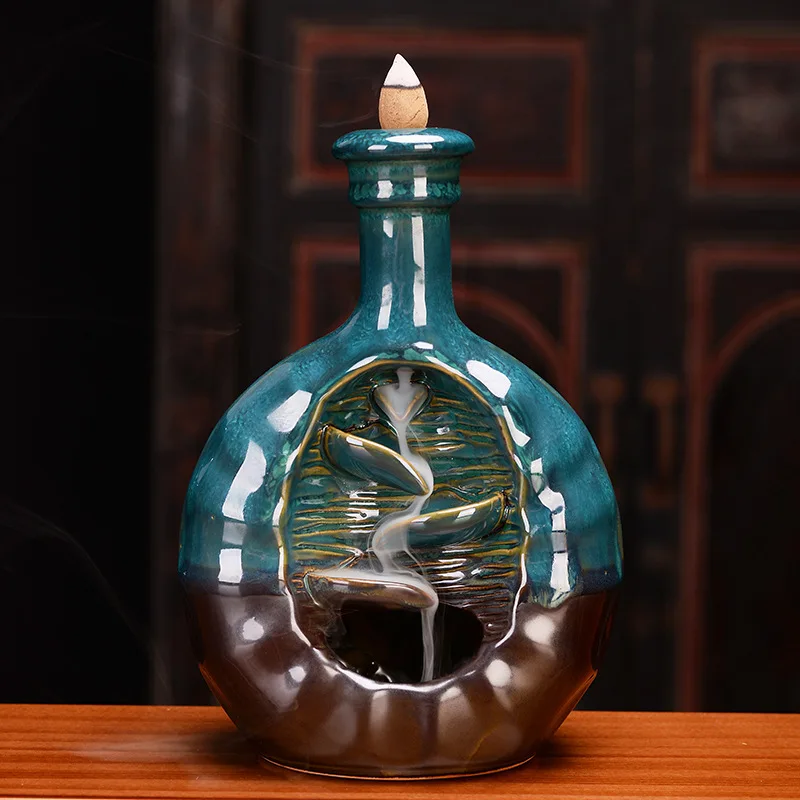 New Wine Bottle Backflow Incense Burner Ceramic Incense Holders