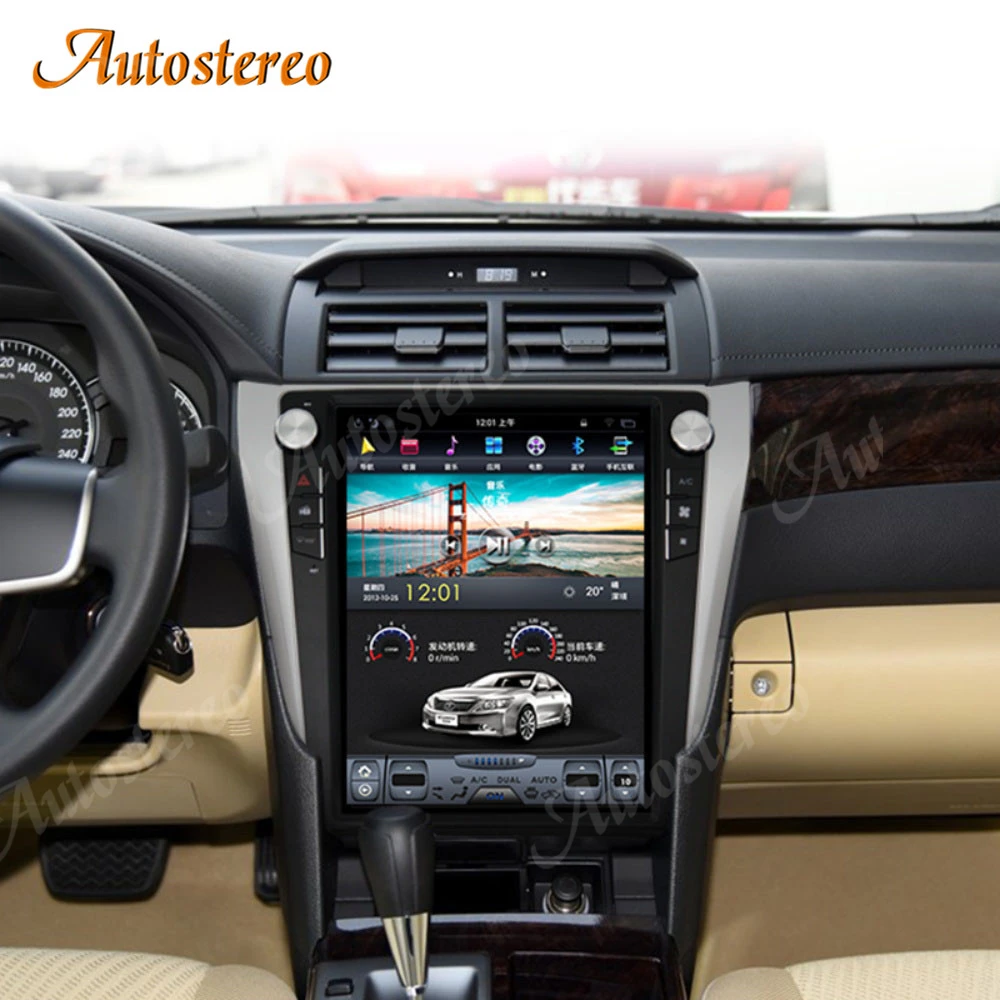 

4+128G Android 9 For Toyota Camry Aurion 2012-2016 Tesla Style Car GPS Navigation Stereo Multimedia Player Android Auto Headunit