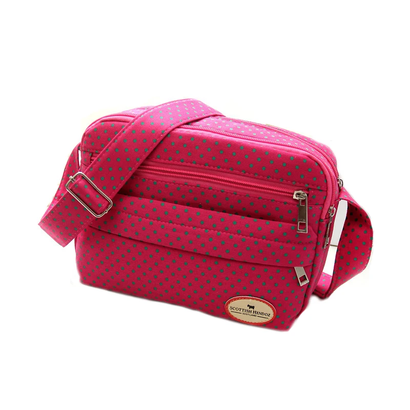 

Summer Fashion Polka Dot Multicolor Printed Canvas Women's Crossbody Bag Trend Shoulder Bag Nylon Leisure Messenger Bag, 10color