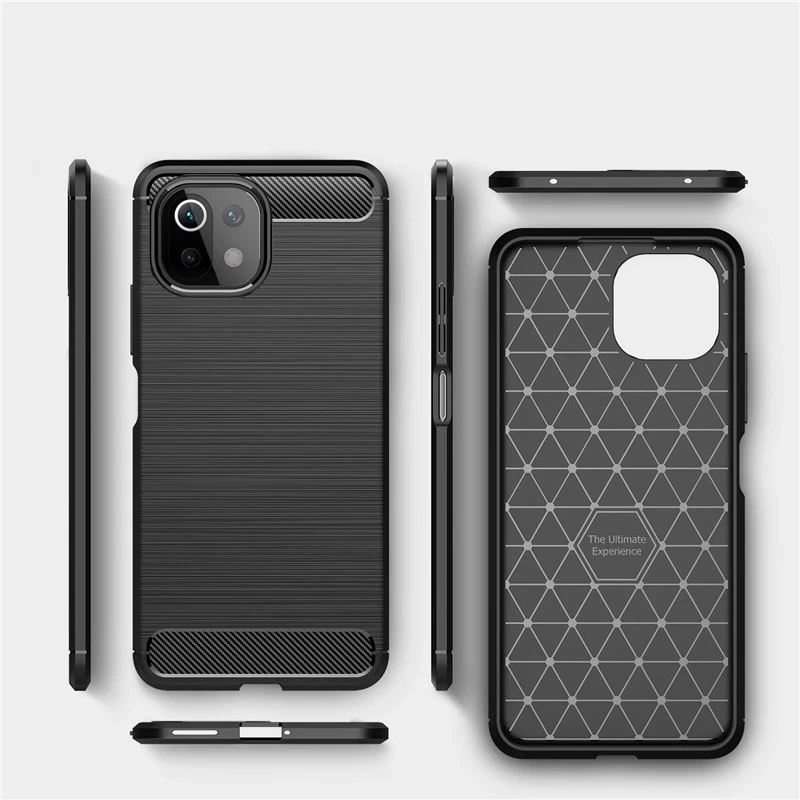 

Soft Carbon Fiber Case For Xiaomi Mi 11 Ultra Lite Pro Case 11i 10T Lite 10i For Redmi Note 10 Ultra K40 Pro Cover Phone Bumper