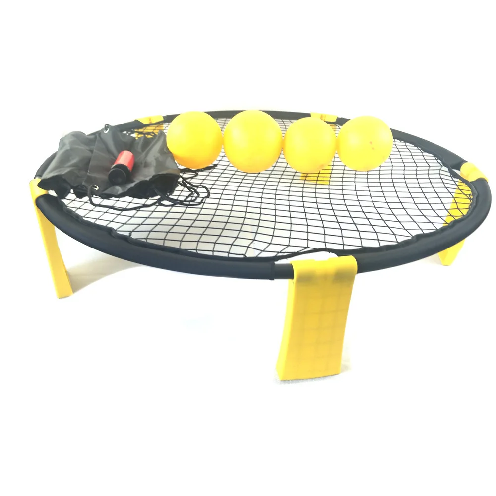 

spike game ball set into the net with carrying bag payed outdoor park beach lawn and backyard for kids and adults