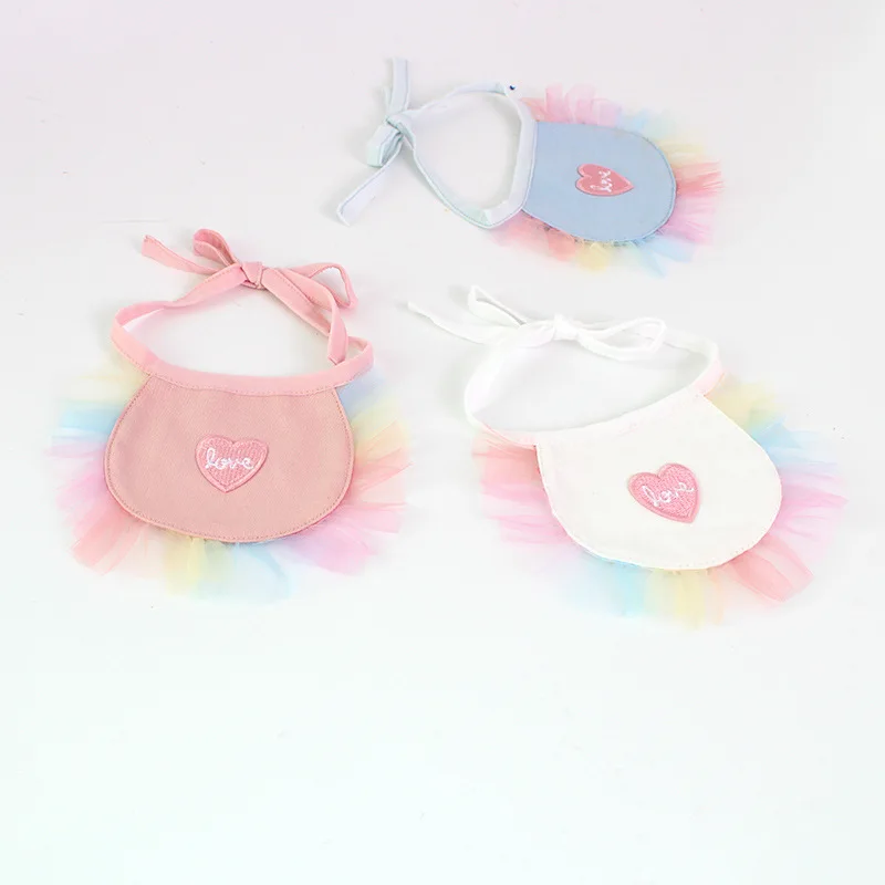 

Sweet Cute Cotton Pet Accessories Scarf Cat Dog Bandana, White/blue/pink