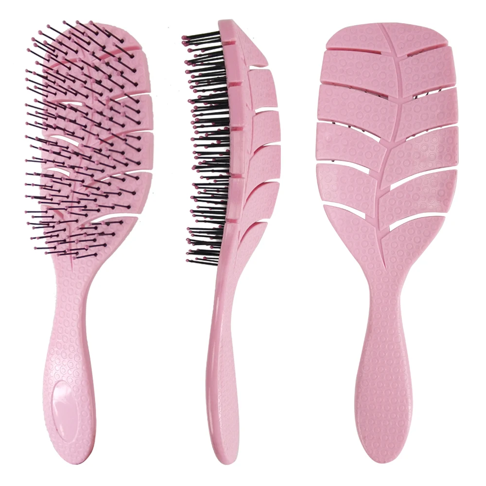 

Customized Solution Nylon Matt Pink Oval Go Natural Original Detangler Detangling Anti Static Green Wet Hair Brush Sensitive Pro