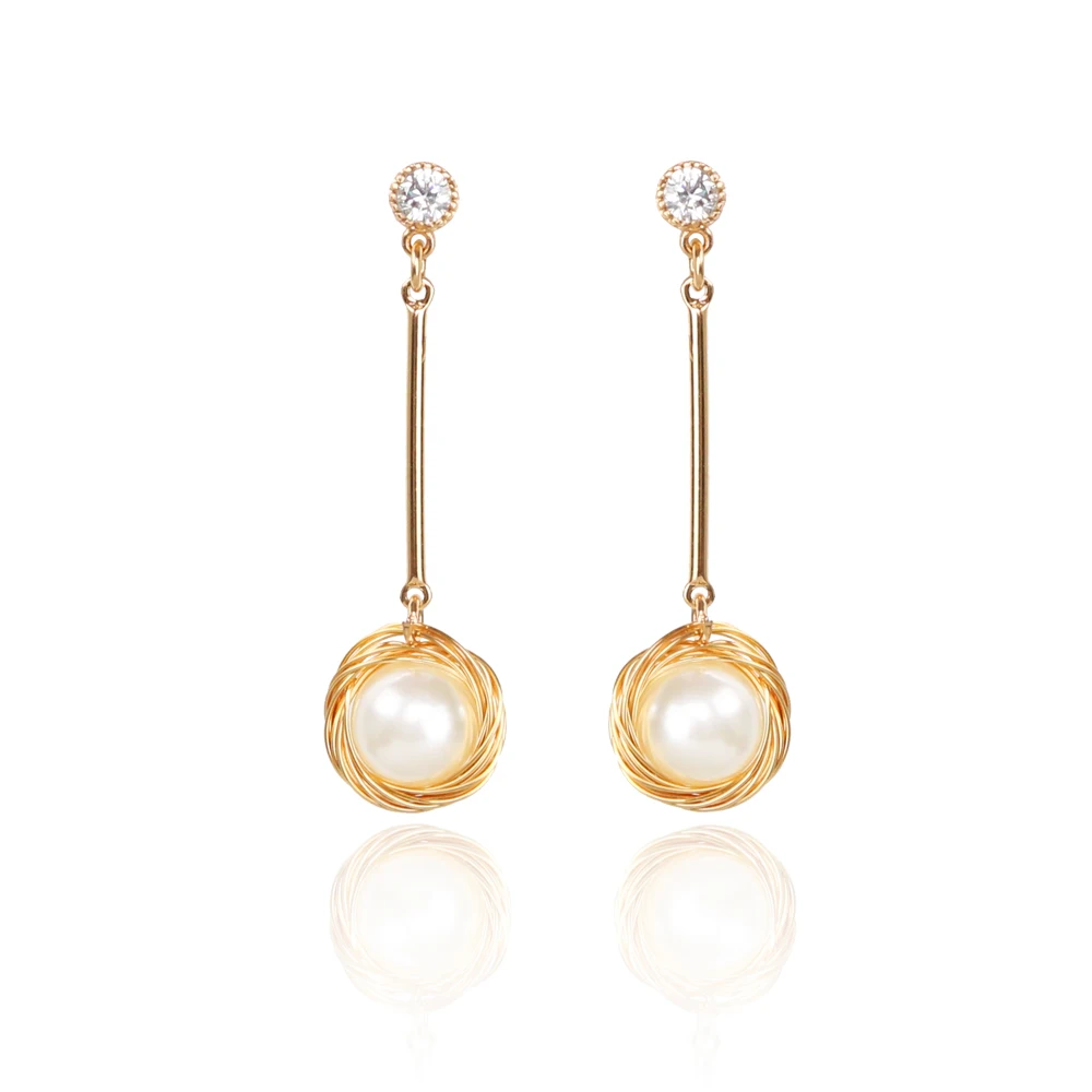 

Wire Wrapped Jewelry Earring With Pearl Wholesale, Colors