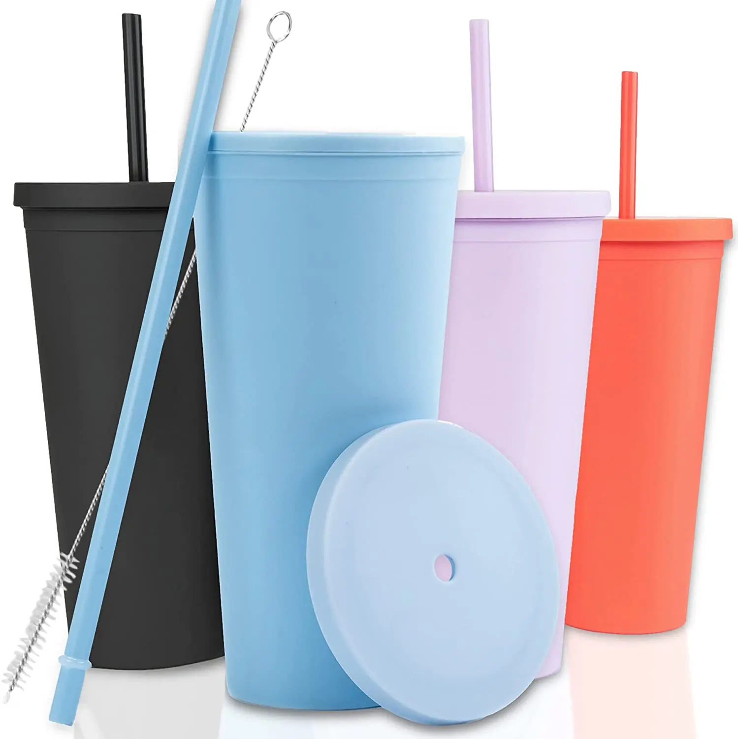 

Customized Logo Sublimation Tumblers Plastic Tumblers Reusable Cup Tumbler