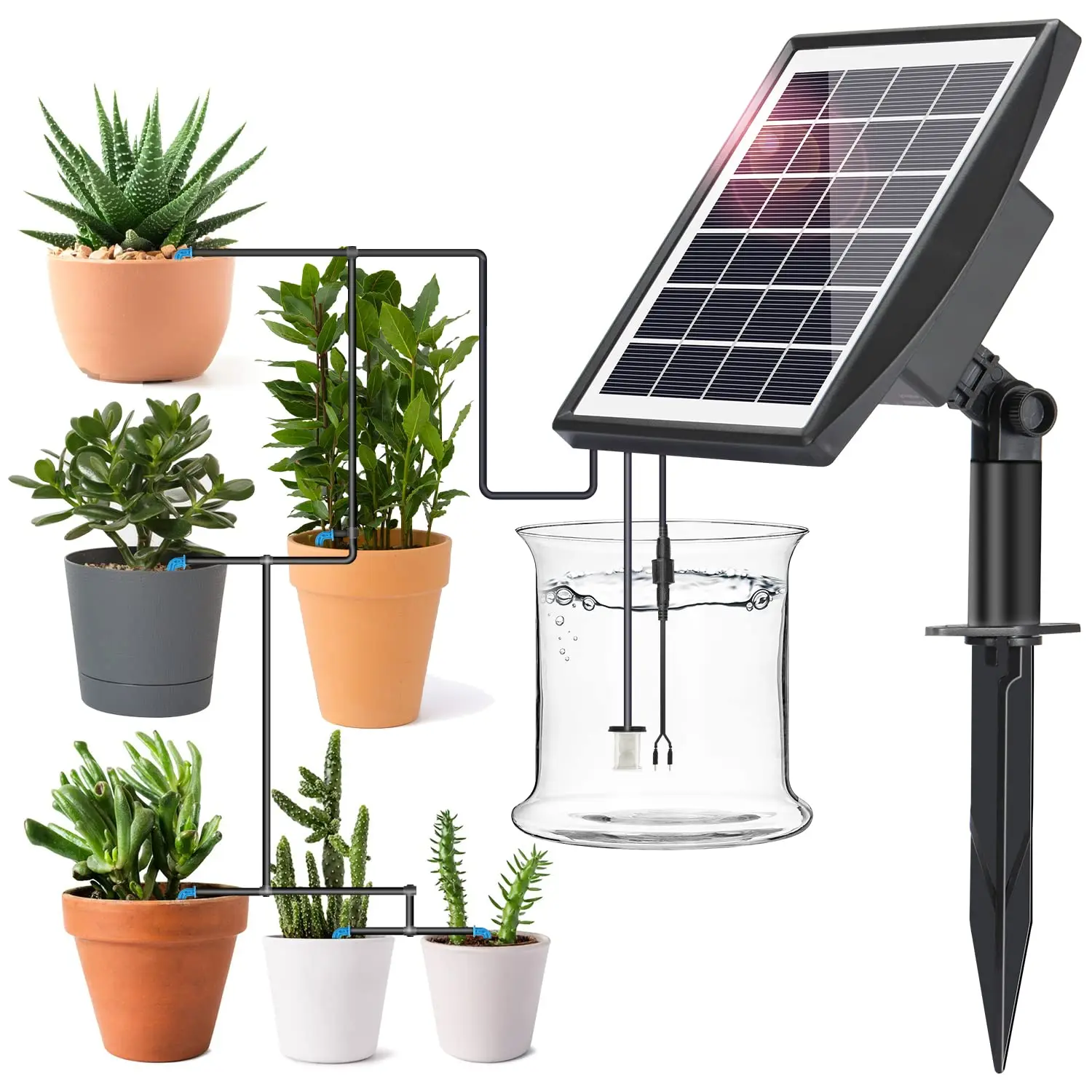 

Solar Irrigation Automatic Plants Watering System Solar Powered Drip Irrigation Kit Self Watering devices with Timer