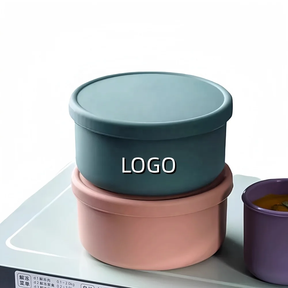 Reusable Round All Silicone Food Storage Container Food Grade High Temperature Resistance Bento Lunch Box With Lid