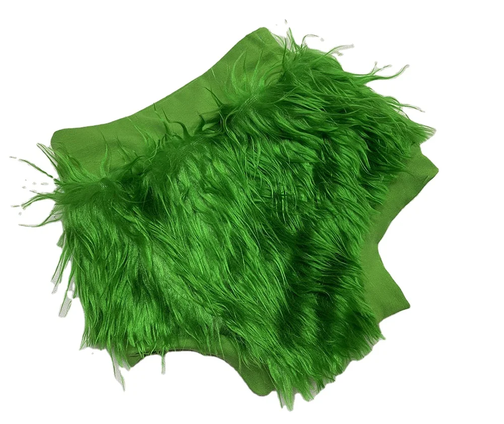 

Wholesale Red and Green Shorts Diaper Cover Christmas Fur Bummies