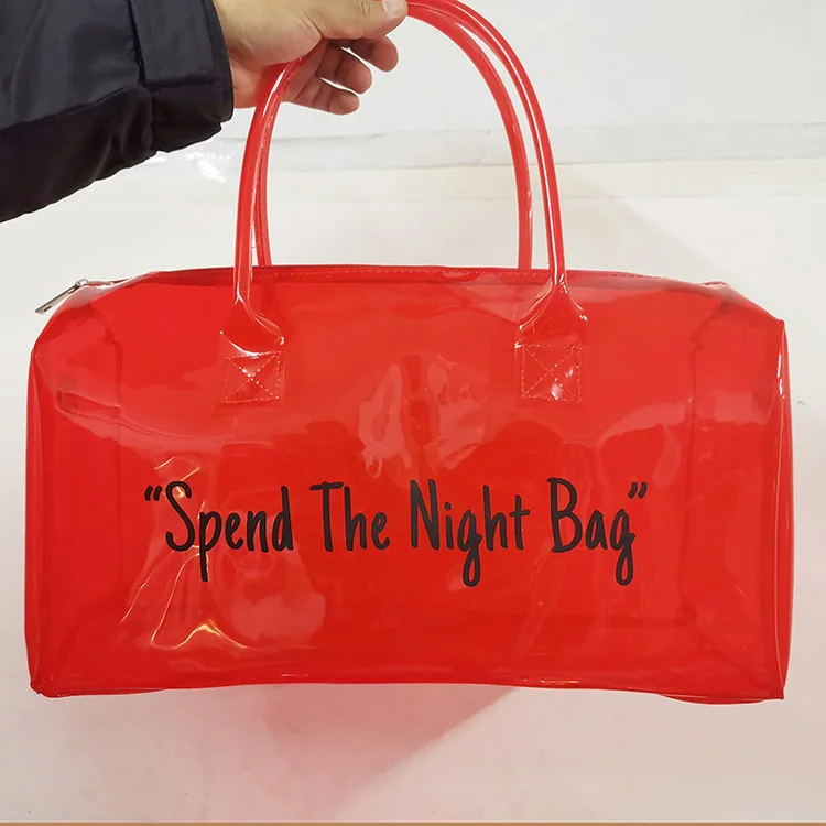 

Custom Pvc Transparent Plastic Shopping Bags Pvc Tote Shopping Pink Duffle Travel For Women travelling duffle bag, Customers' requirement