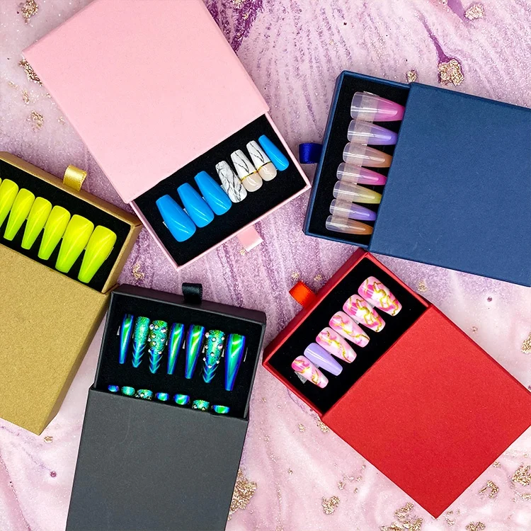 

Tstory 2021 New Fashion design artificial fingernail private label press on nail, Colorful