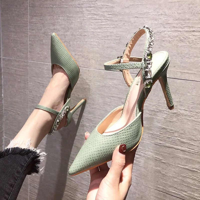 

2021 New Pointed High Heels Word Buckle Single Shoes Sexy Comfortable Trend High Heels Ladies Shoes