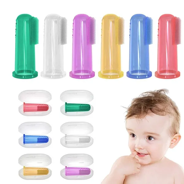 

Amazon hot selling baby soft silicone toothbrush soft silicone baby finger toothbrush