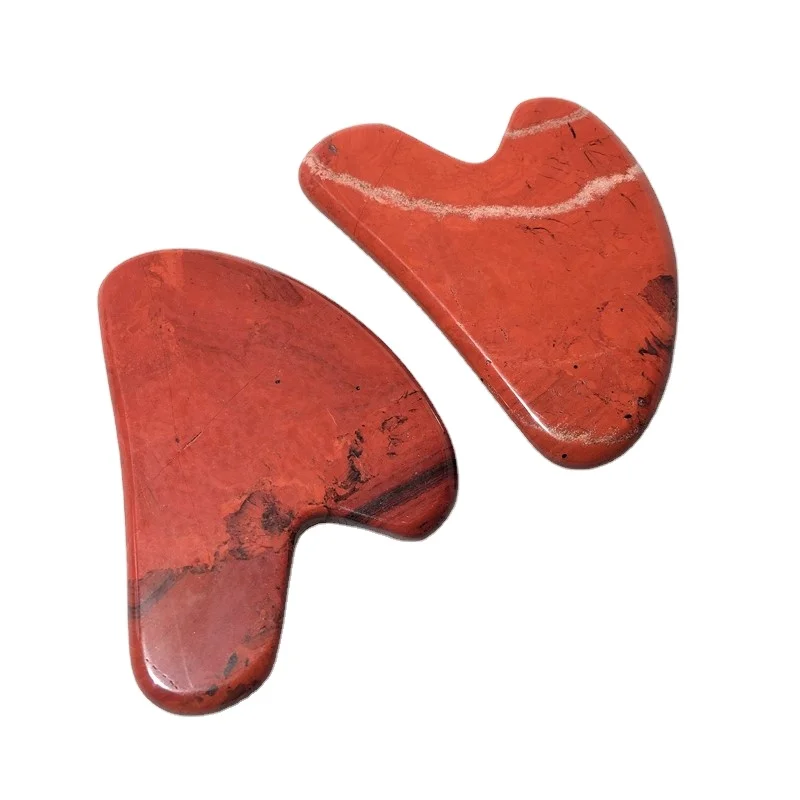 

Fast to Ship Massage Tools Stone Red Jasper Gua sha Board Facial Massage Scraping Guasha Board Red guastone