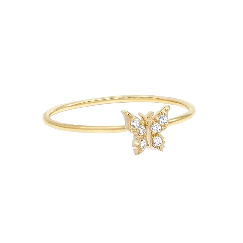 

2021 fine jewelry magical Butterfly cubic zirocnia minimalist ring