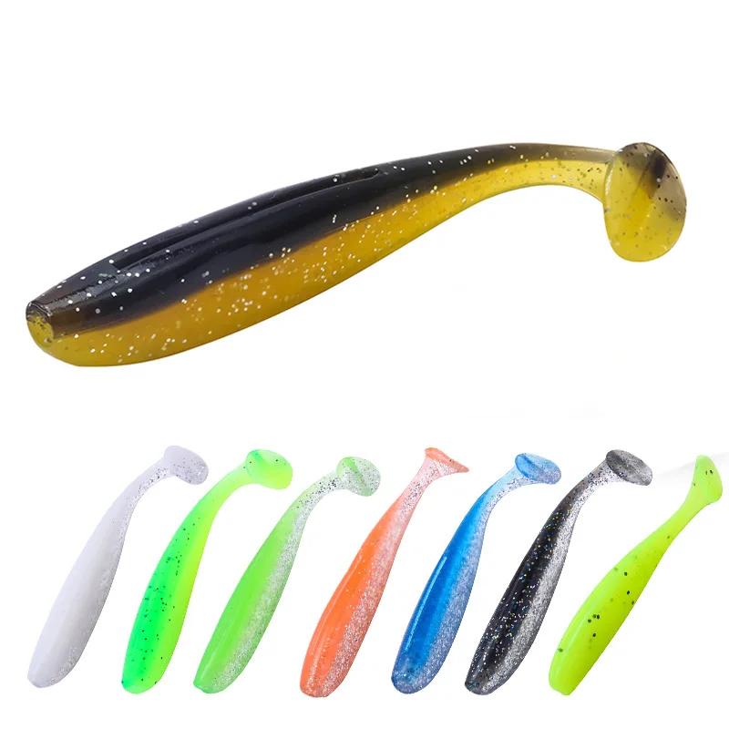 

80mm 3.4g high quality worms fishing Swimbait Paddle Tail Silicon Bass soft plastic worm lure wholesale fishing soft bait lures, 8 colors