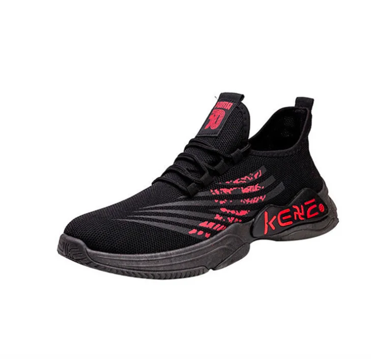 

Pop Cheap Shoes Of Men Fly Knit Sneakers, Red, yellow, green, gray