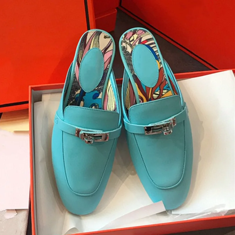 

2022 Brand Super Quality Women Flats Slipper Comfortable Women'S Flat Leather Slippers