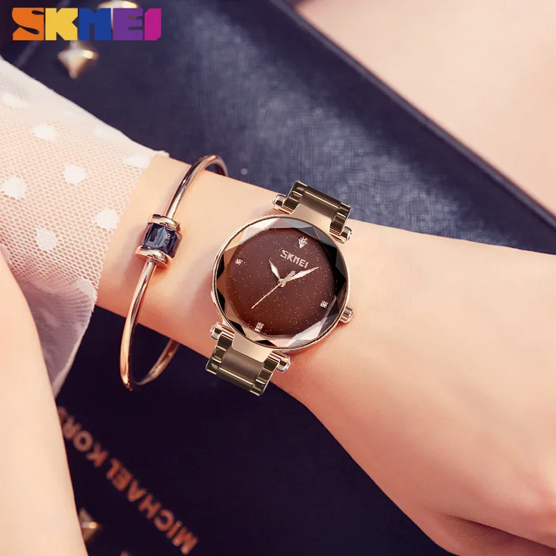 

SKMEI 9180 Women Quartz Watch Elegant Top Brand Luxury Ladies Simple Casual Womens Wristwatch Stainless Steel Watch