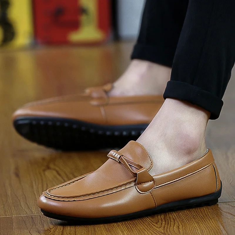 

Comfortable leather dress shoes men's handmade loafers height increasing elevator lift footwear for formal, 4 colors