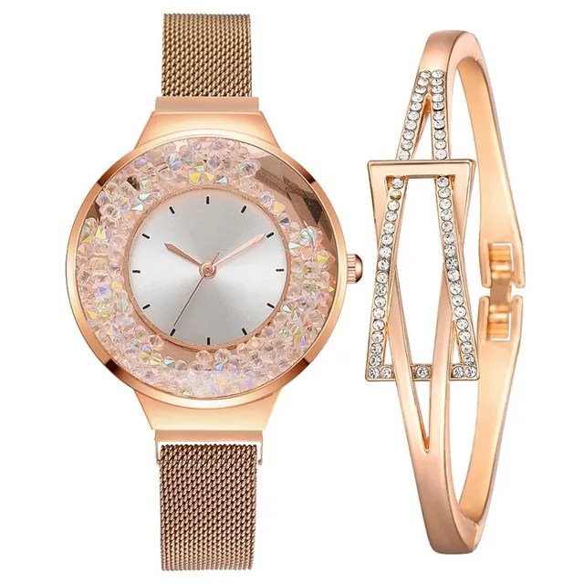 

Fashion Watches For Women Luxury Ladies Quartz Magnet Buckle Movable Rhinestones Ladies Wristwatches Pink Clock Relogio Feminino, Multi colors