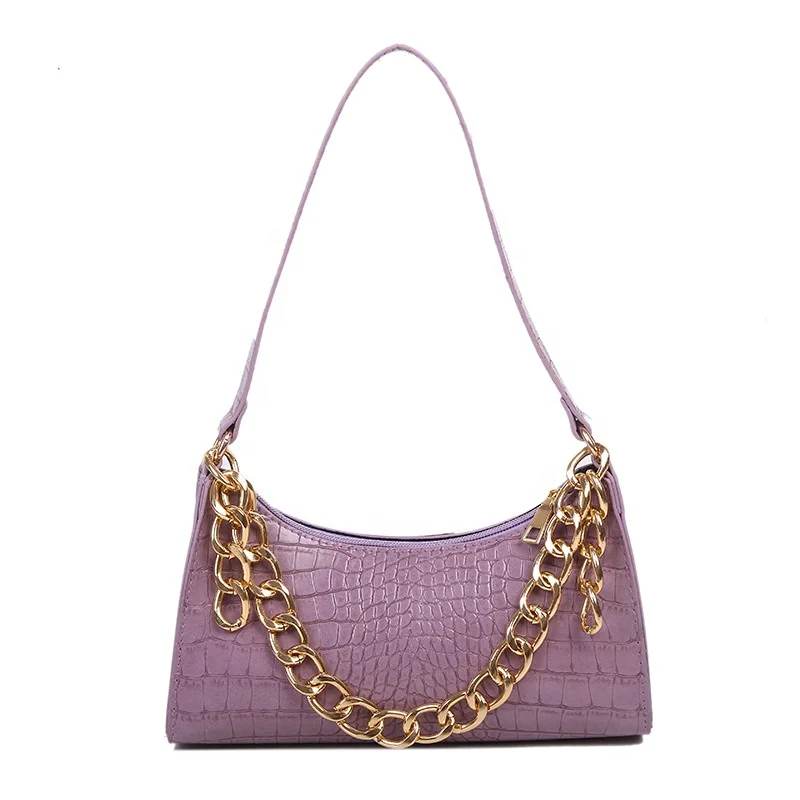 

New Model Lady chain shoulder and armpit all-match women's messenger PU leather woman bag, 3 colors