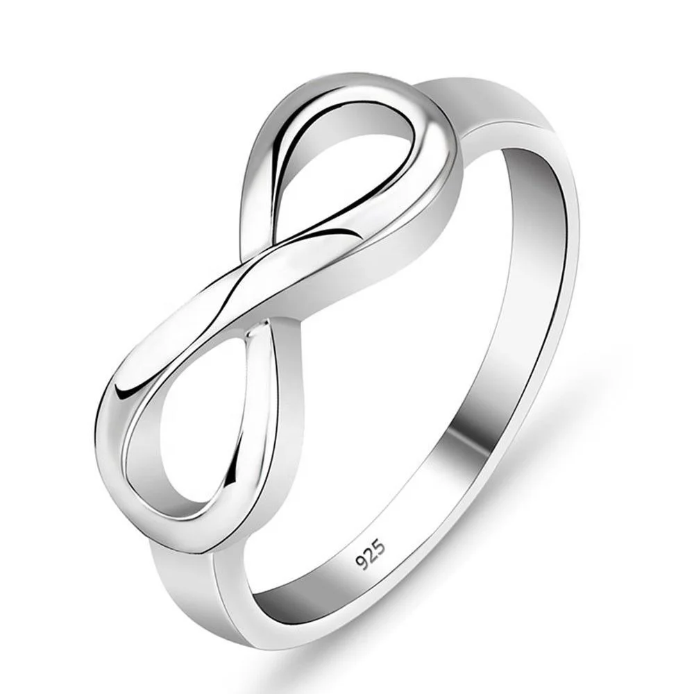 

Fashionable White Gold Plated 925 Sterling Silver Wedding Jewelry Infinity Ring