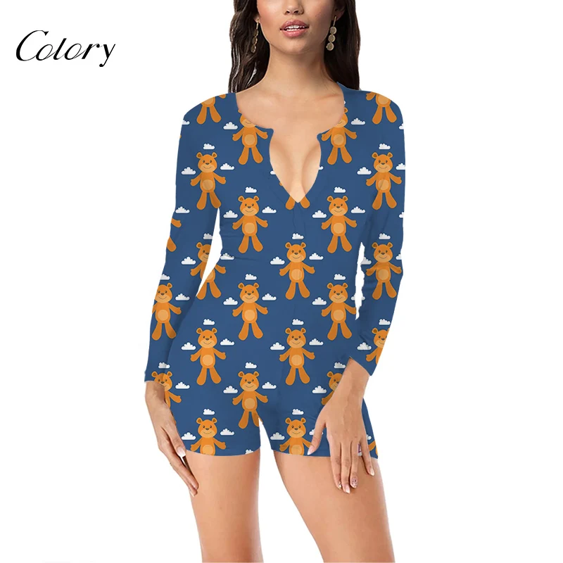 

Colory Womens Printed Open Butt Onesie African Sunglasses Cow Print Onsie, Picture shows