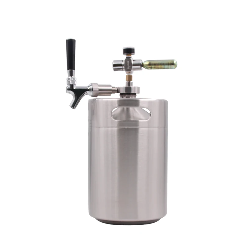 Homebrew Stainless Steel Single Wall Beer 5 Liter Mini Keg Draft Beer ...