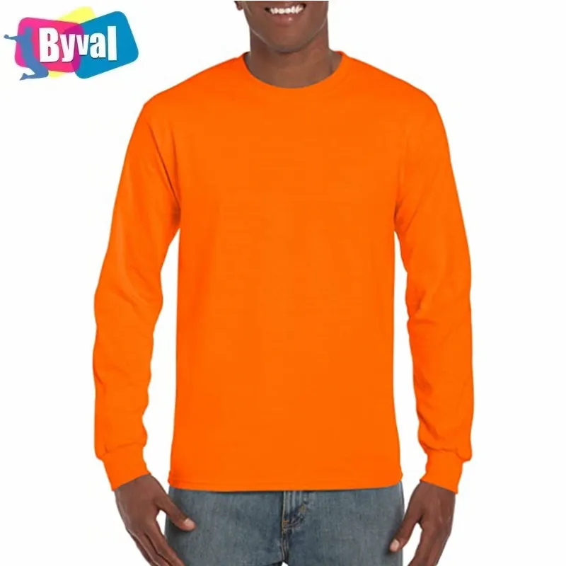 

Cotton Polyester Long Sleeve Men Plain T Shirts, Customized color