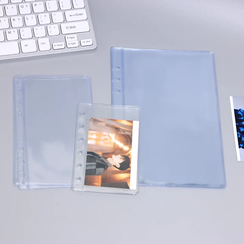 

Photo sleeves a5 a6 a7 clear pvc cash envelopes 1 pocket loose leaf binder journal traveler photo album transparent card bag