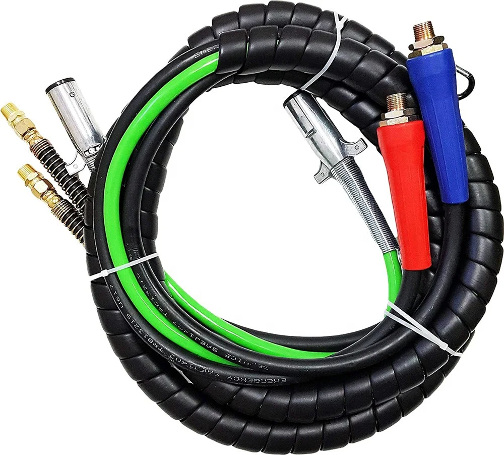 

15ft 3 in 1 ABS Power Air Line 7 Way trailer Cable for Semi Truck