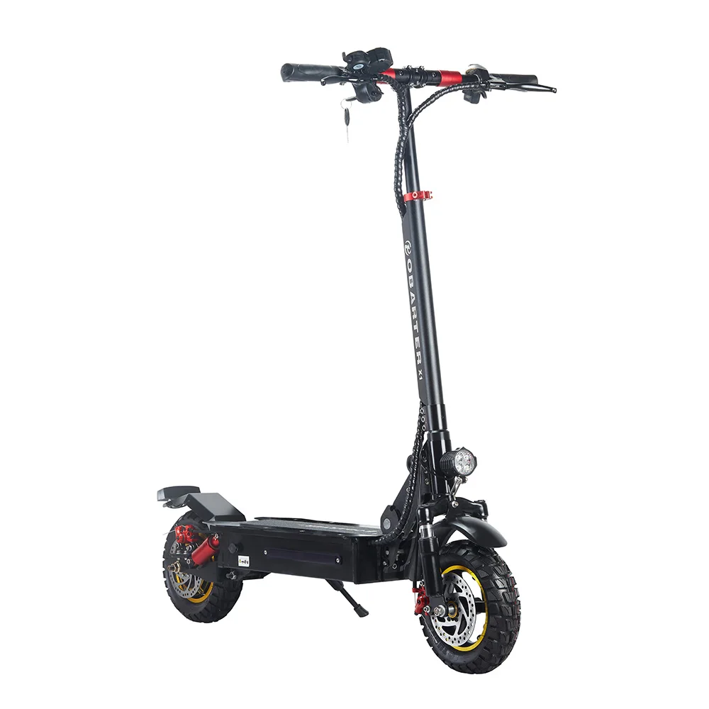 

New Cheap Adult 45km/h offroad electro scooter foldable e roller mobility e-scooter Electric Scooter 1000W, Black and red details