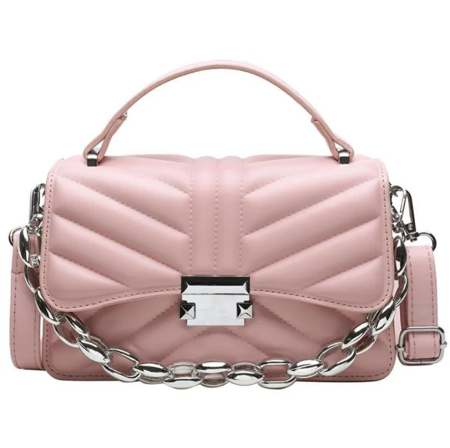 

Crossbody Bag Fashion Sac A Main Female Shoulder Pu Leather Handbag Women Designer Chains Flap, Picture color