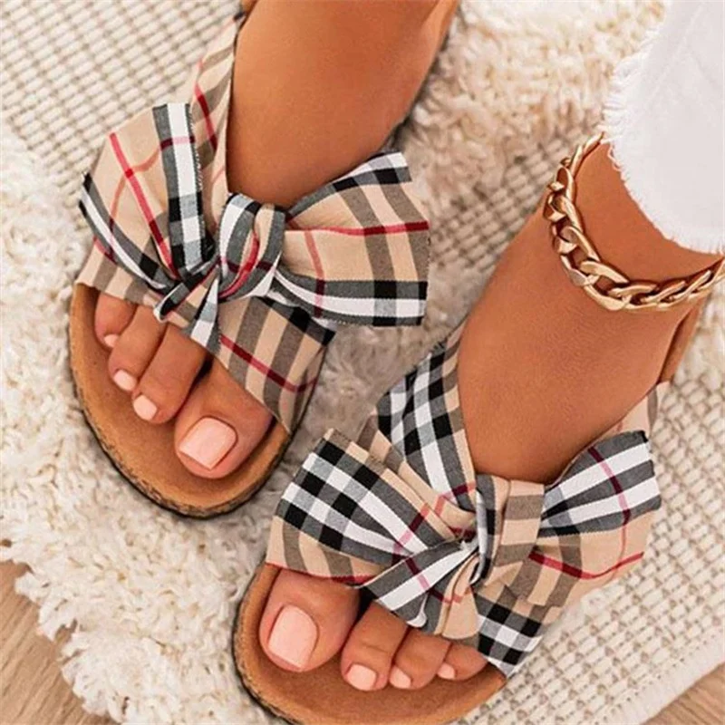 

Summer Wedge Slippers for Women Bow Sandals 2021 Comfortable Fashion Beach Sandals Outdoor, 3 colors